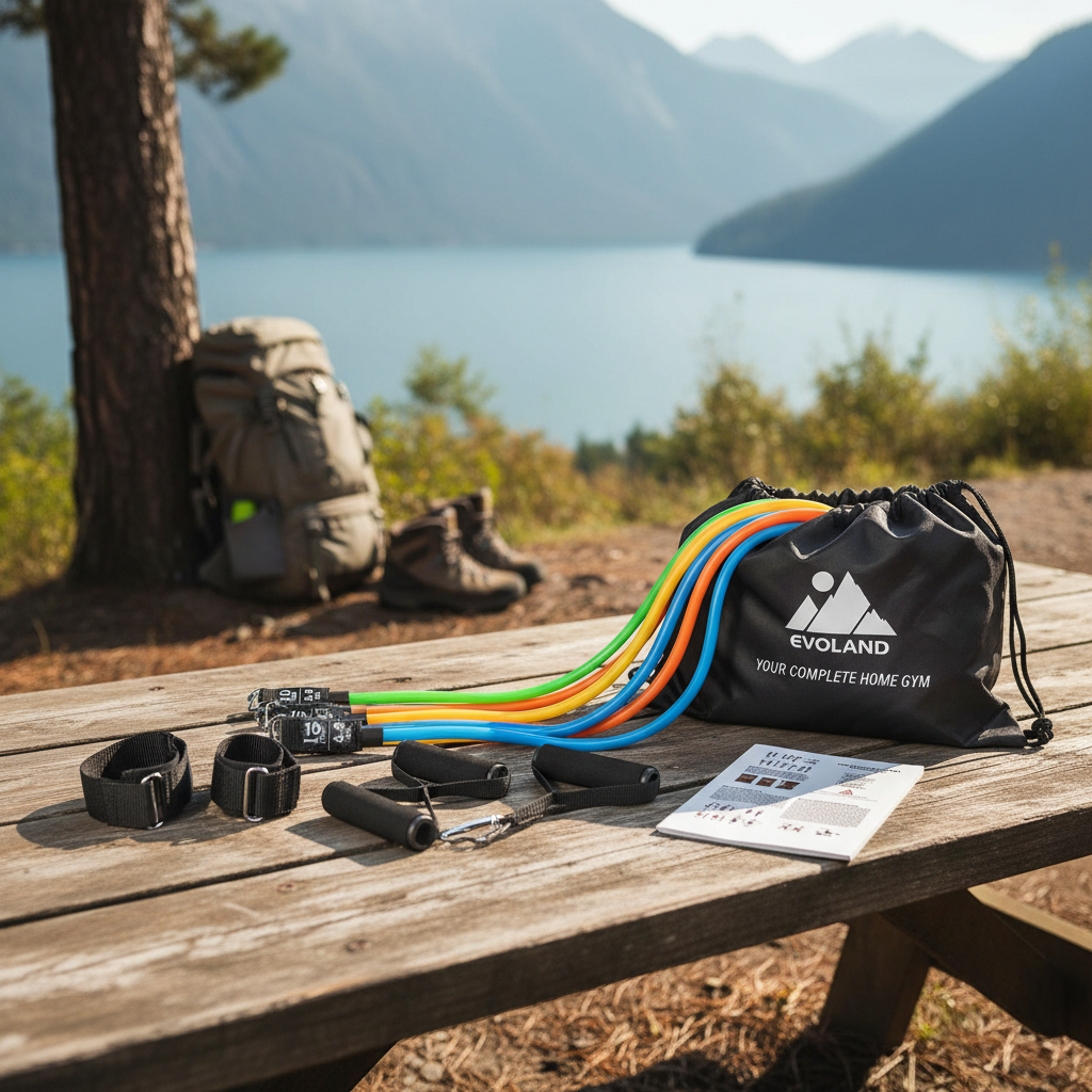 Resistance Bands Set, Workout Bands with Handles, Door Anchor, Ankle Straps and Carry Bag, Exercise Bands for Shape Body and Home Workouts